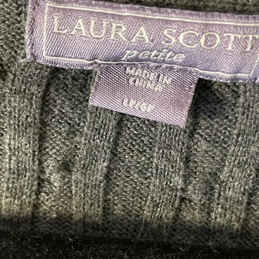 Laura Scott gray button down sweater. Size large petite.